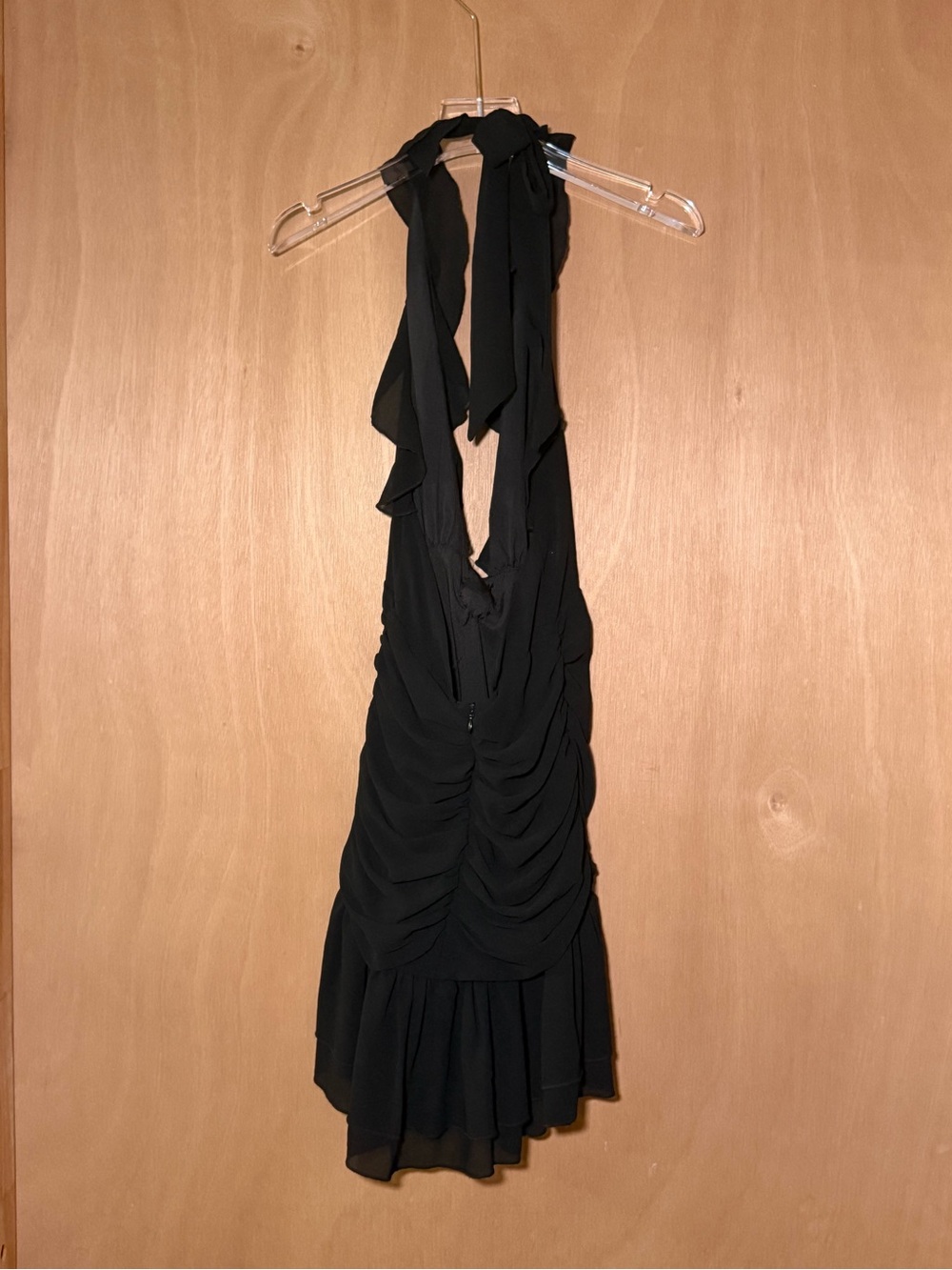 Peppermayo Black Ruffle Tie-Front Mini Dress - Picture 4 of 6